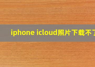 iphone icloud照片下载不了